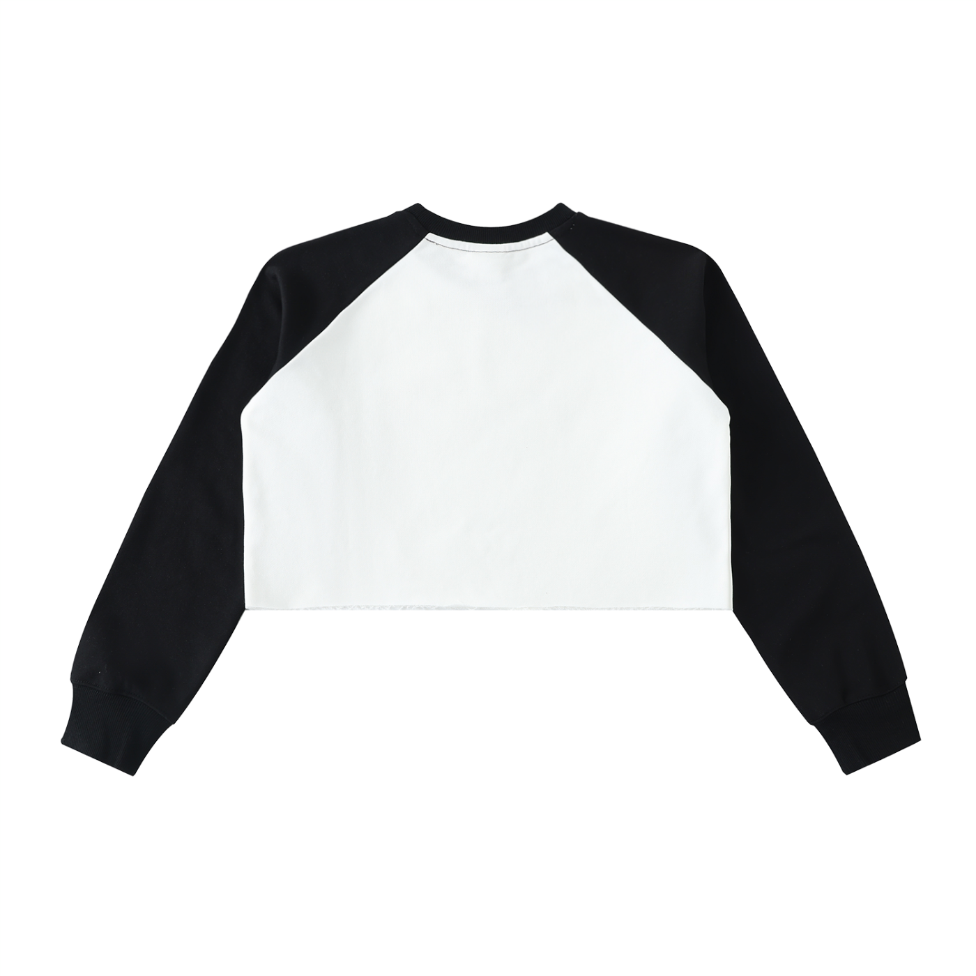 MN Logo Raw-Hem Color-Block Raglan Crop Sweatshirt