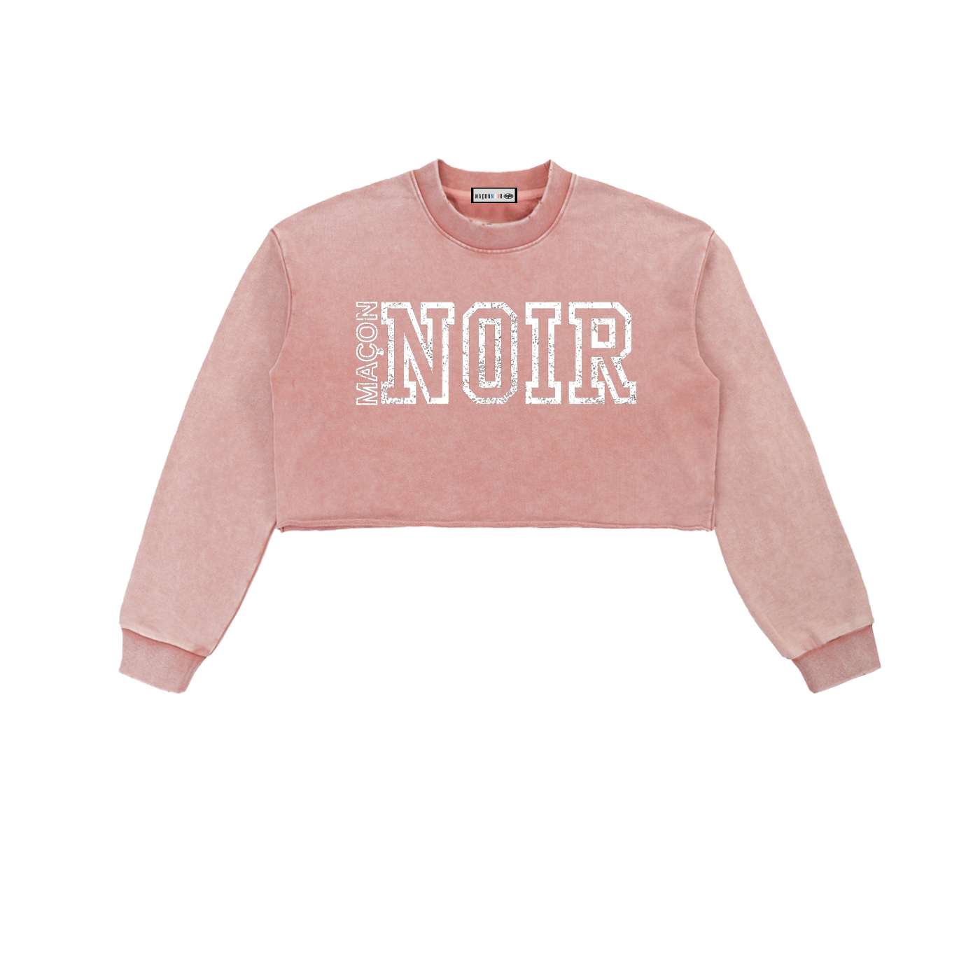 Maçon Noir Washed Raw Edge Cropped Sweatshirt