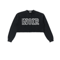 Maçon Noir Washed Raw Edge Cropped Sweatshirt